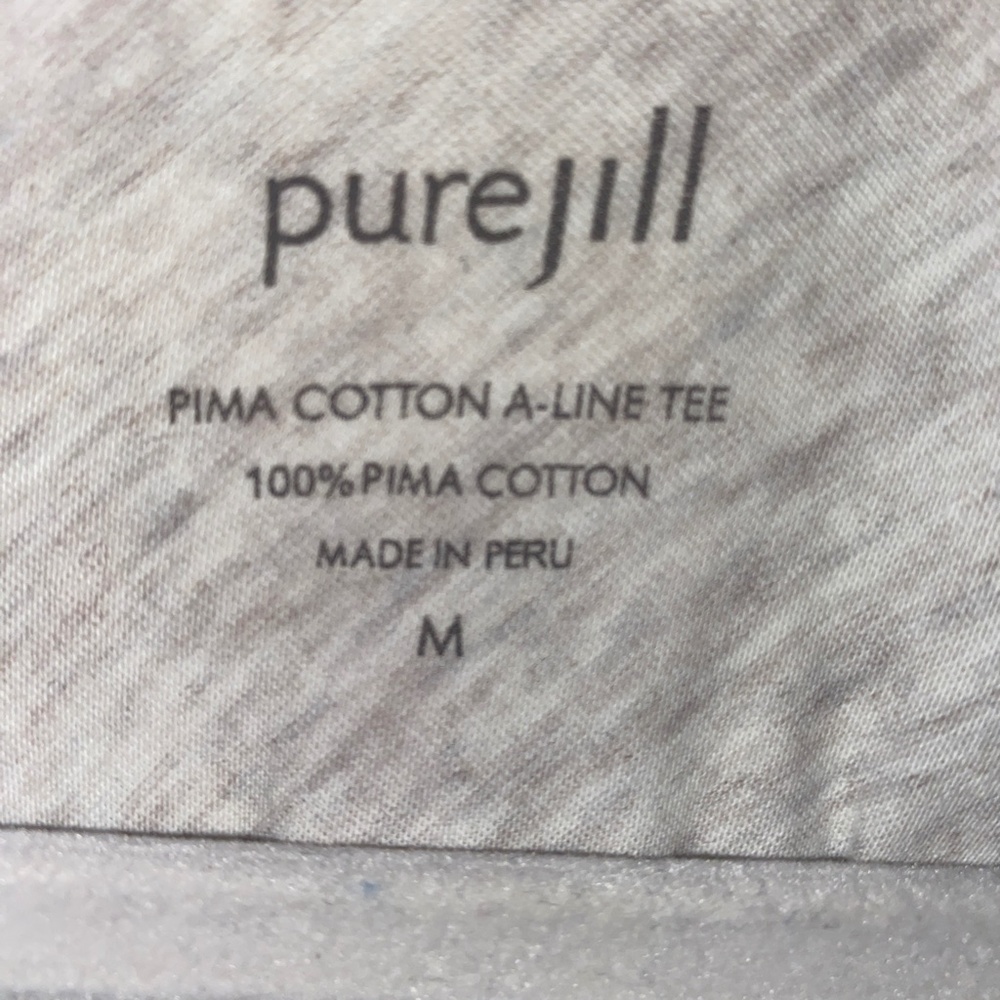 Pure Jill 100% Pima Cotton tunic top in light tan - Picture 2 of 3